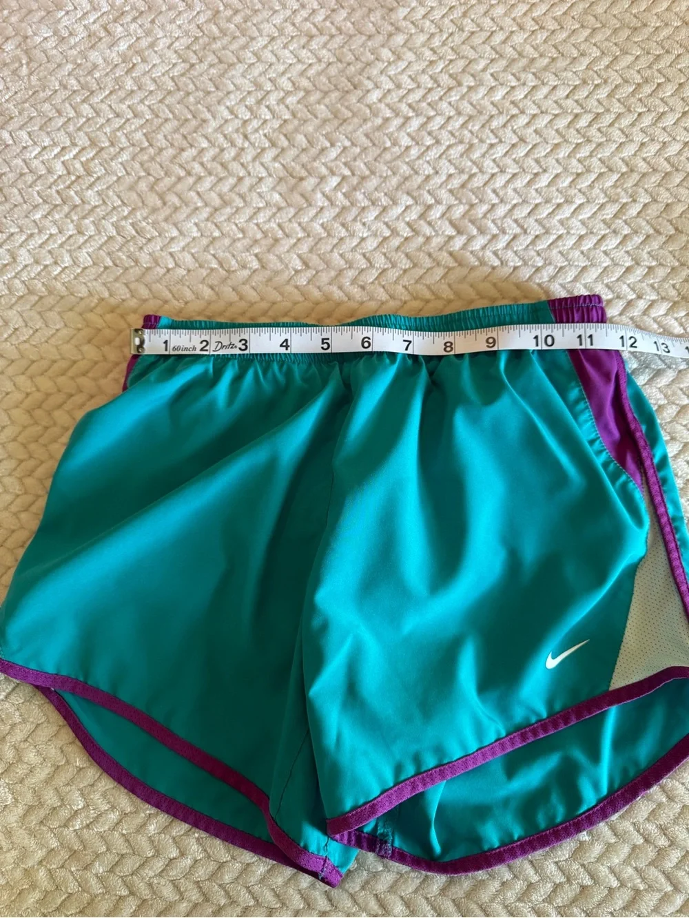 Nike Girls Teal‎ Running Shorts with Purple Trim Size Large